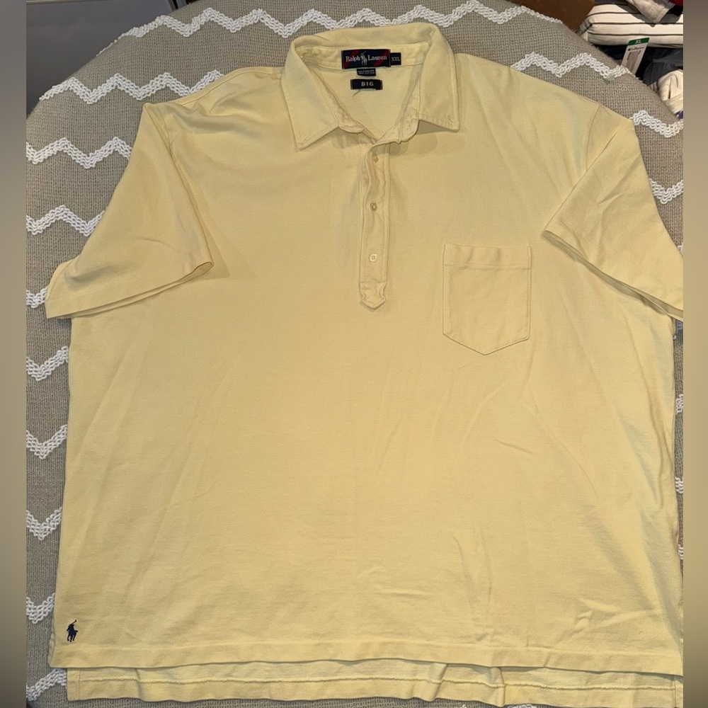 Ralph Lauren Soft‎ Yellow Men's Polo Shirt Big XXL